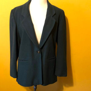Fundamental Things Blazer Petite Forest Green Wool Jacket 4P